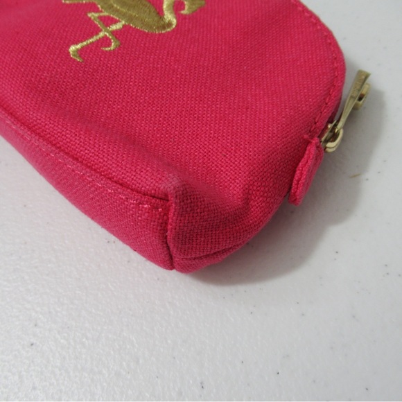 Spartina 449 Pink Flamingo Natural Linen Cosmetic Bag - Picture 9 of 17